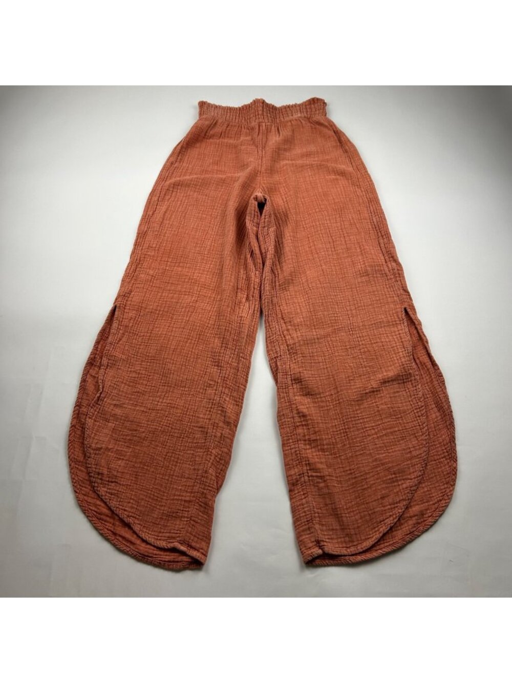 Arizona Jeans Co. Terracotta Crinkle Cotton Smocked Waist Lounge Pant S